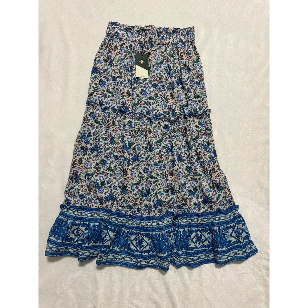 Tuckernuck Prado Blue Distressed Chintz Women's Maxi Skirt Size Small Floral